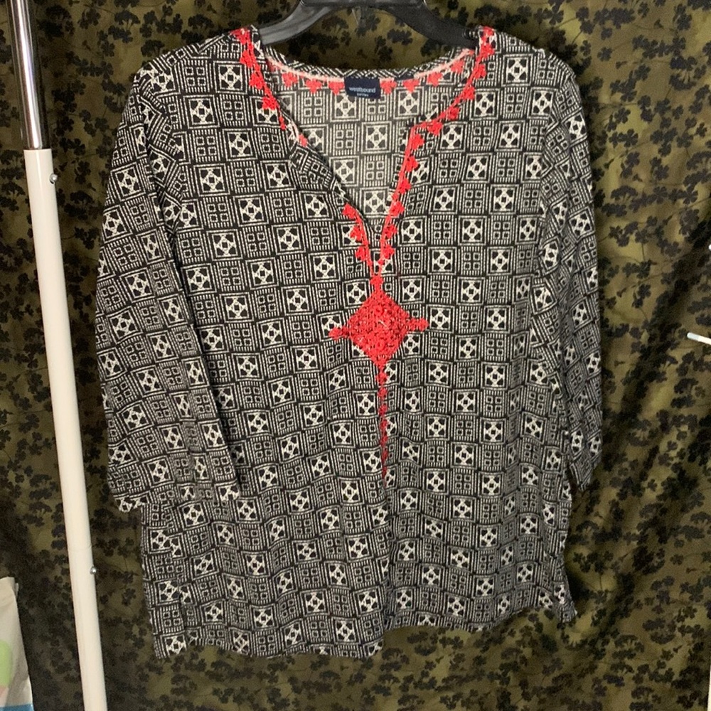 Westbound black and white tunic